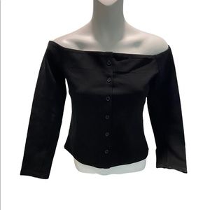 Line & Dot Off the Shoulder Top Size M